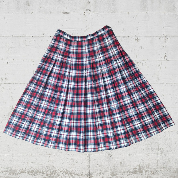 70s Vintage Pendleton Authentic Dress Macduff Tartan Wool Pleated Skirt Size 16 - Picture 6 of 6